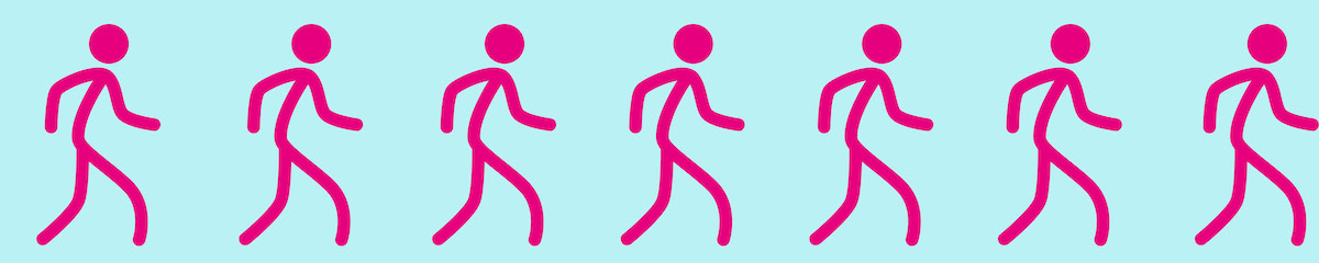 Figures walking.